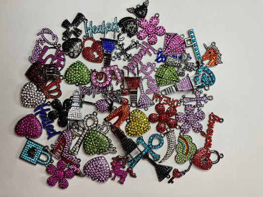 1 piece $1 Gunmetal color bling non designer bracelet charms