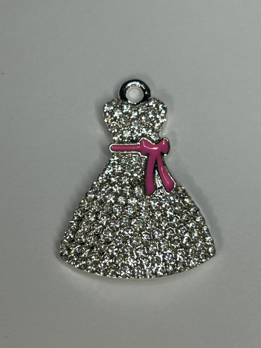 Breast cancer bracelet charm (silver)