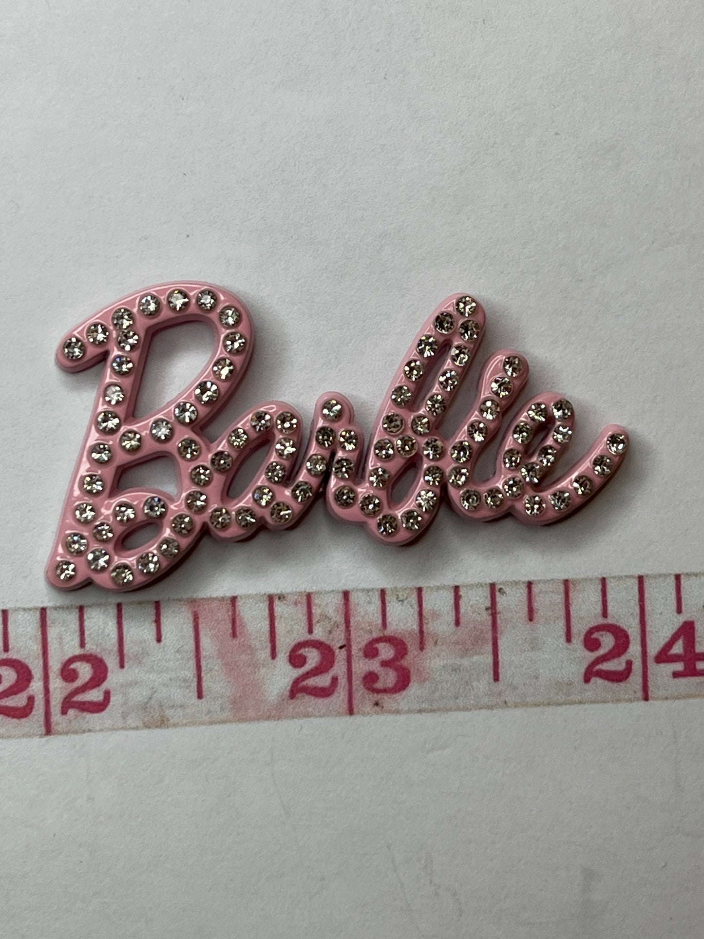 Cursive bling metal flat back charms