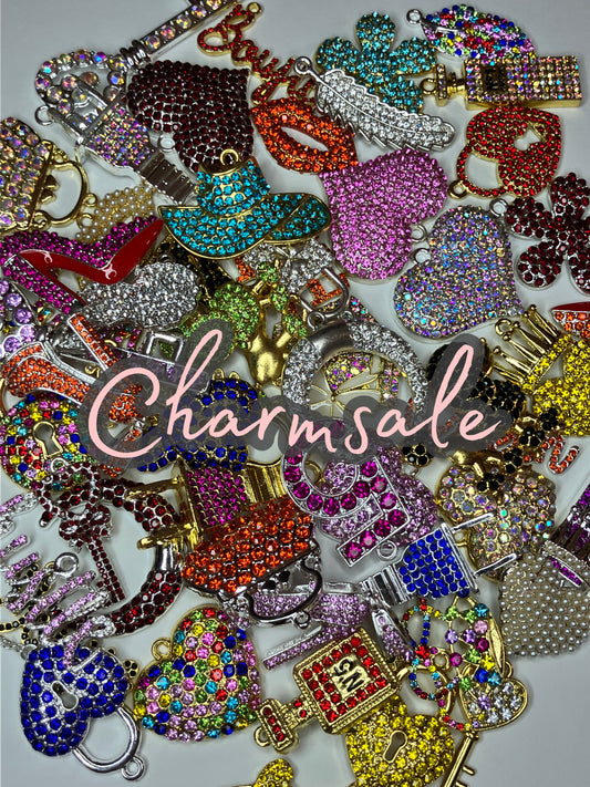 1 piece $1 Fashion color bling silver and gold metal  random mixed charms