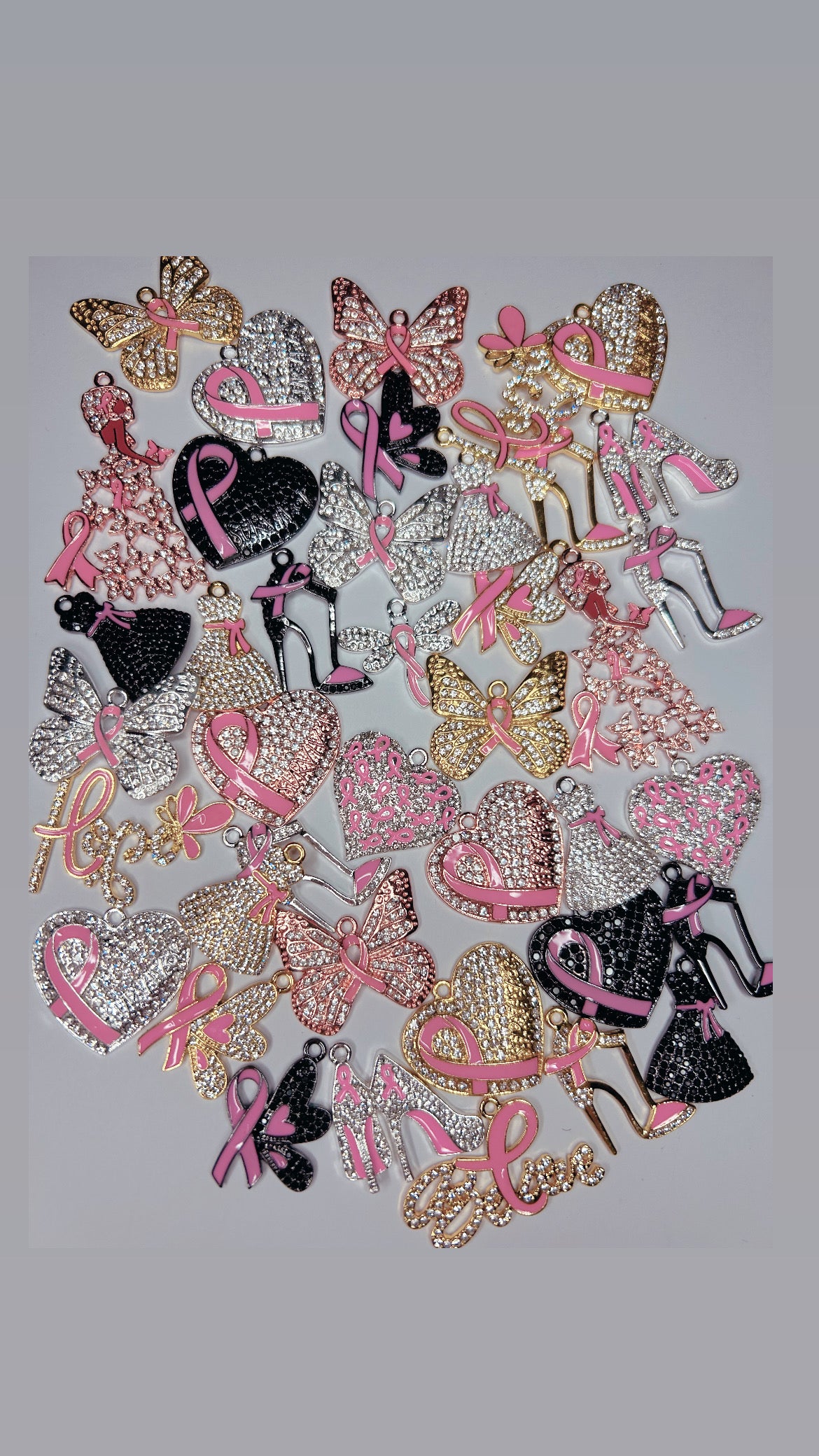 Breast cancer bracelet charm (Rosegold)