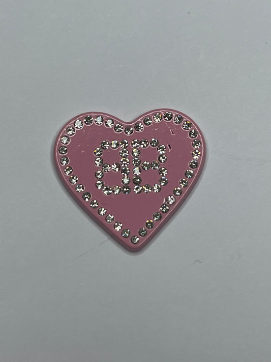 Pink heart flat back