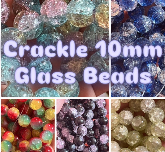 Crackle 10mm Glass Beads