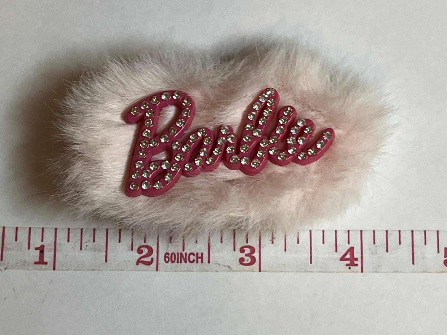 Pink plush B flat back charms