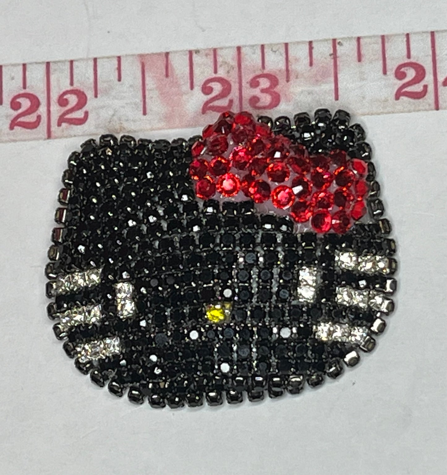 Big bling kitty head flat back