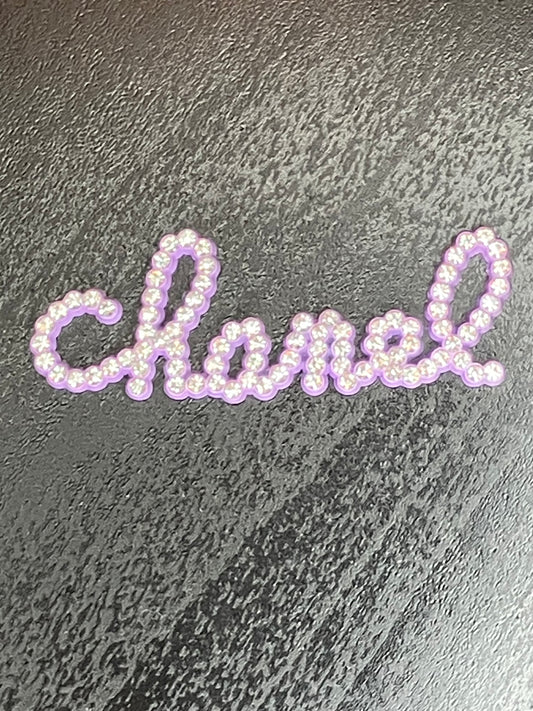 Cursive bling flat back charms