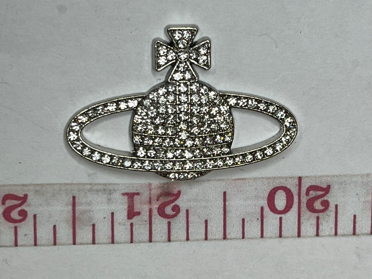 Silver bling planet flat back charm