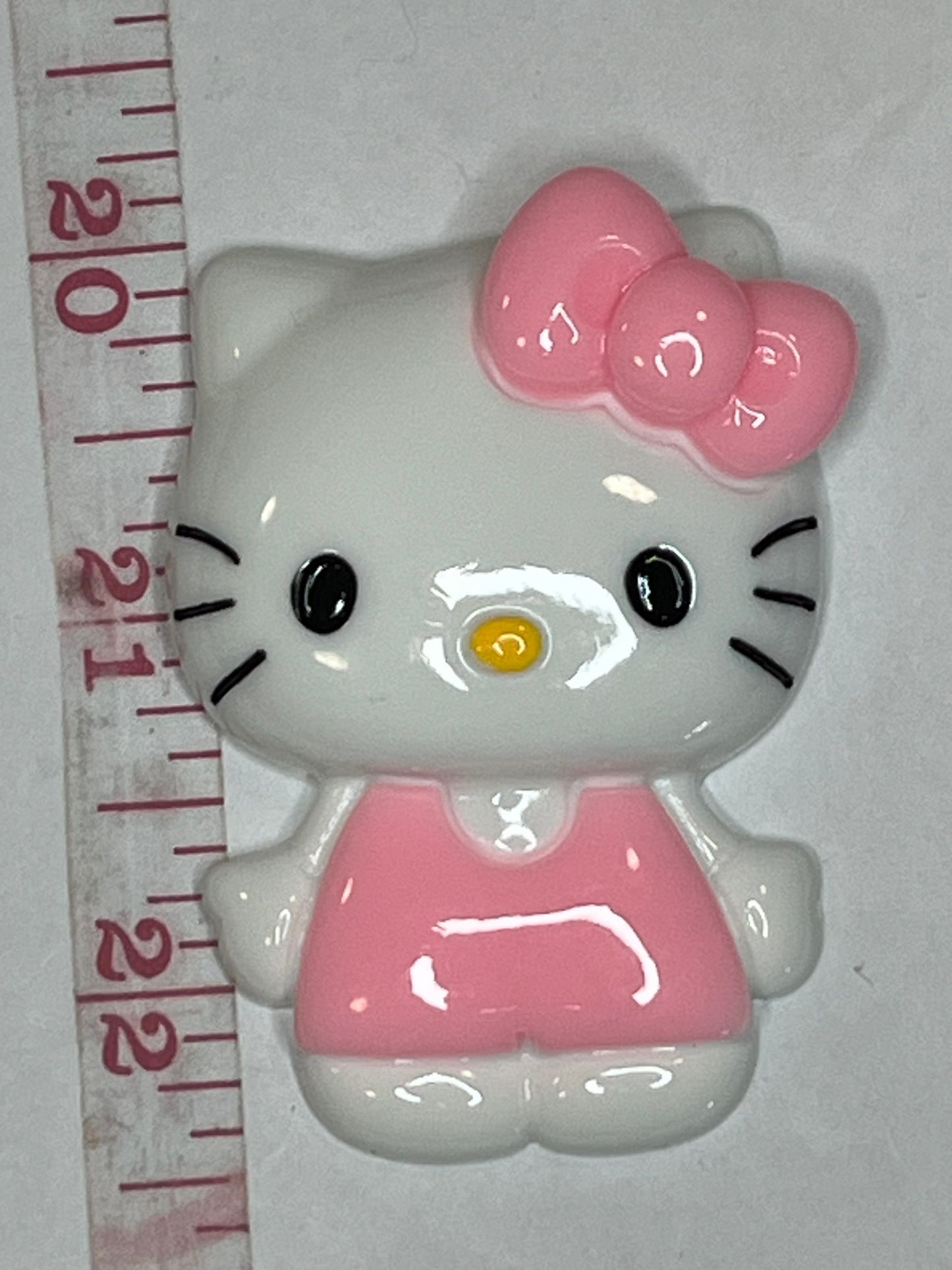 Big pink kitty flat back charm
