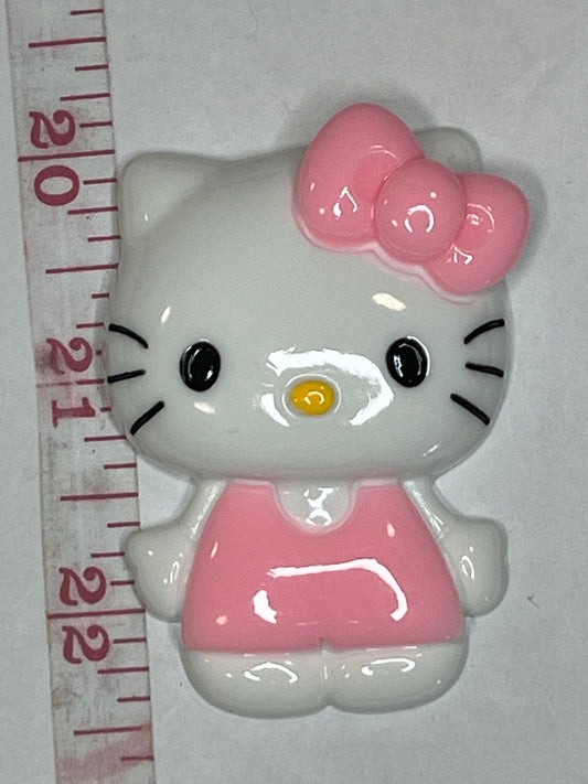 Big pink kitty flat back charm