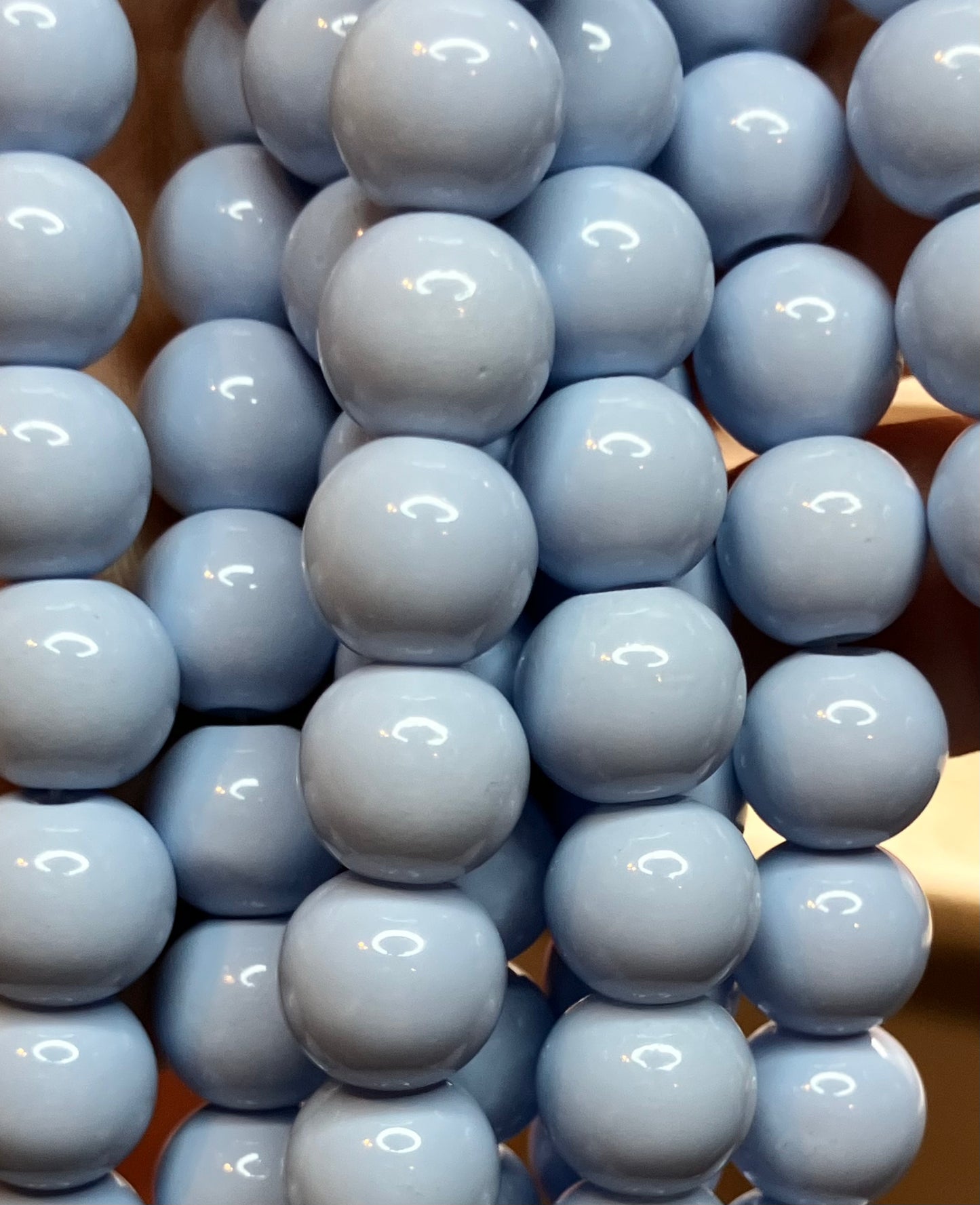 10mm Blue breeze glass beads