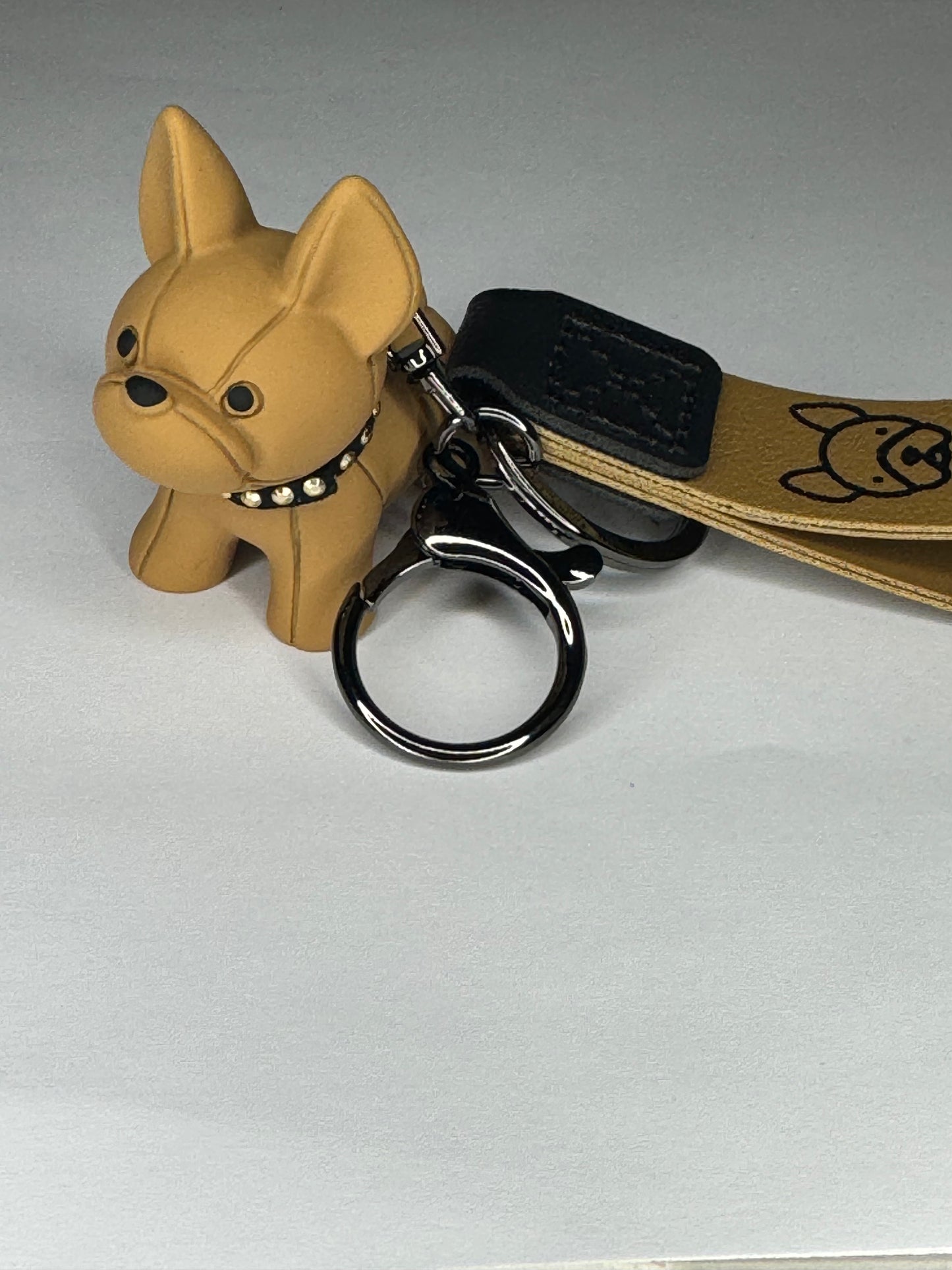 Brown Boom french bulldogs keychains