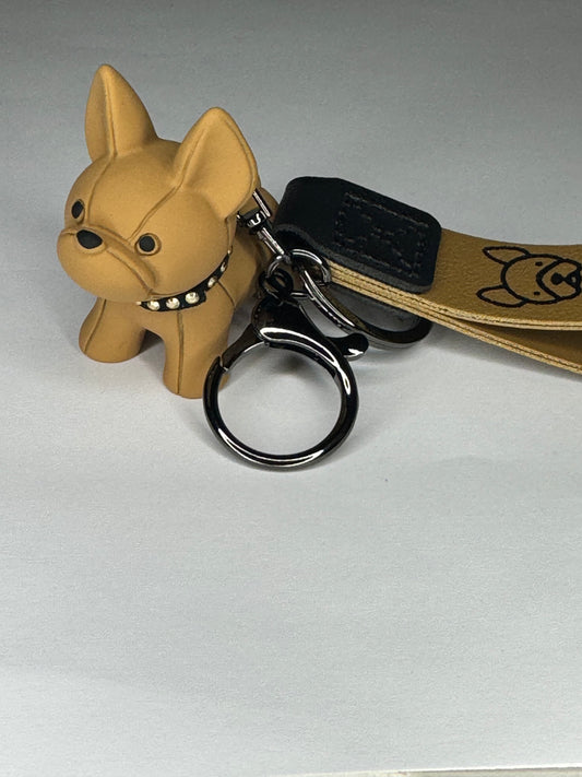 Brown Boom french bulldogs keychains