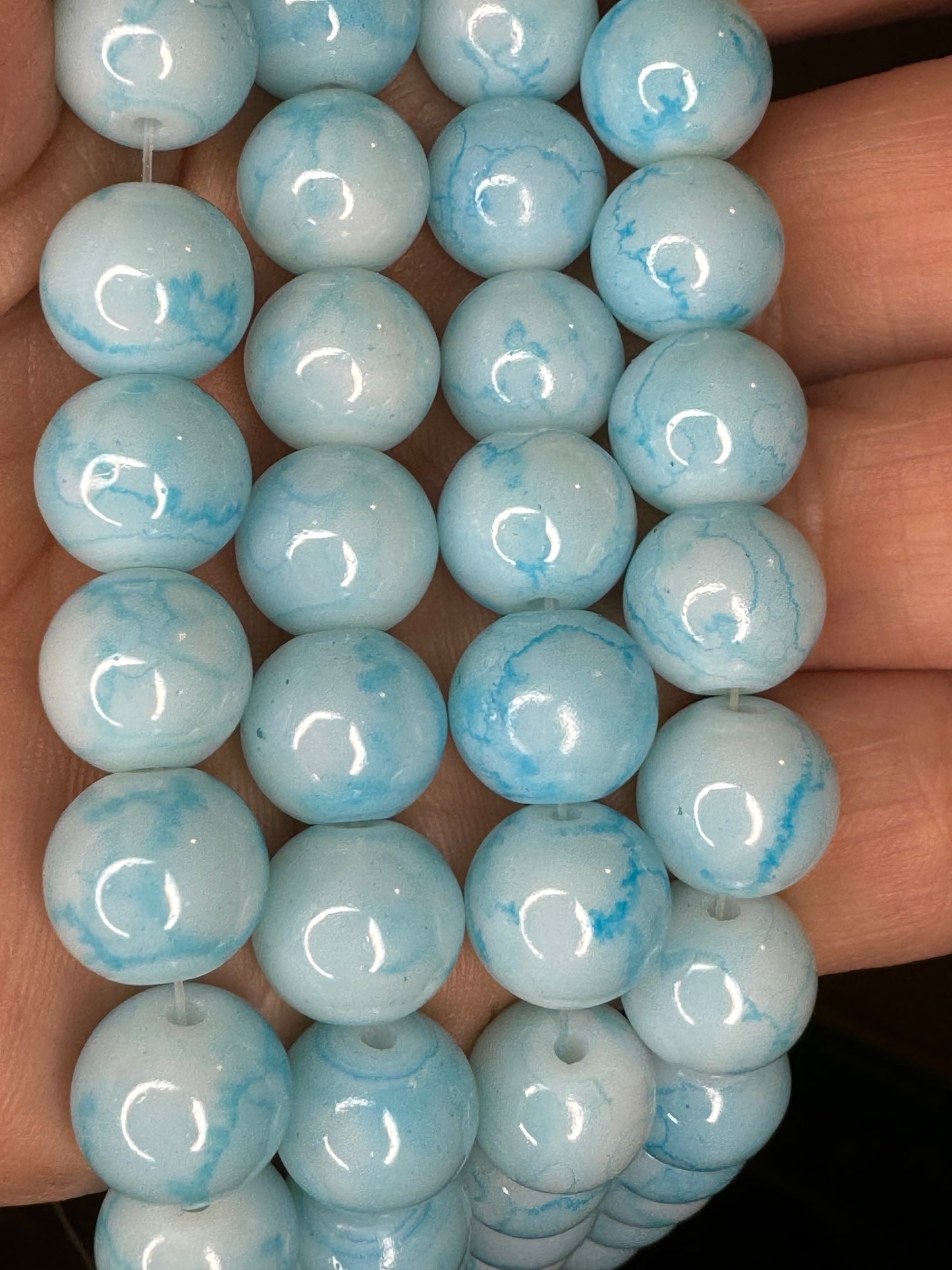 10mm Light blue marble