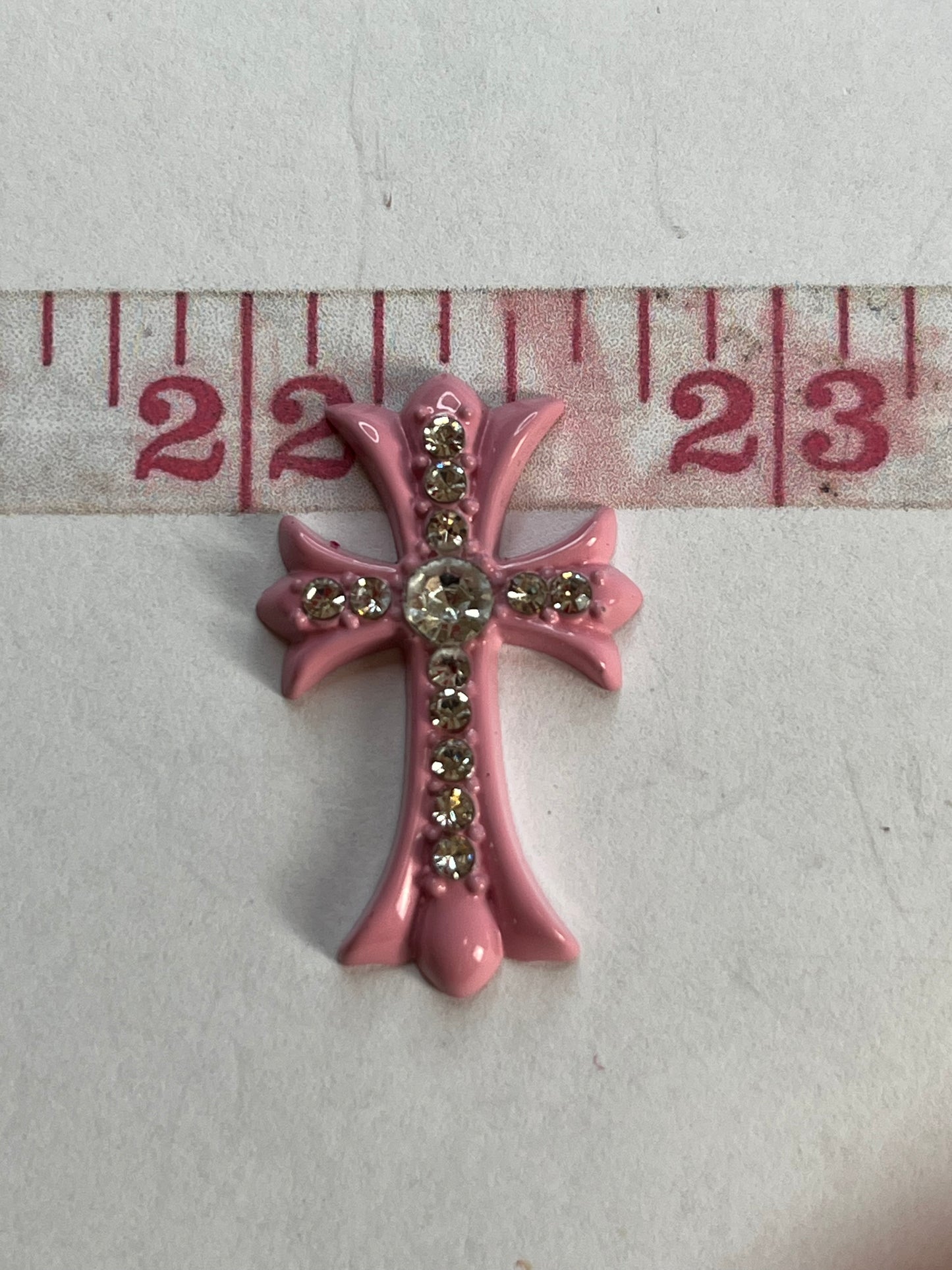 Metal bling cross flat back charm