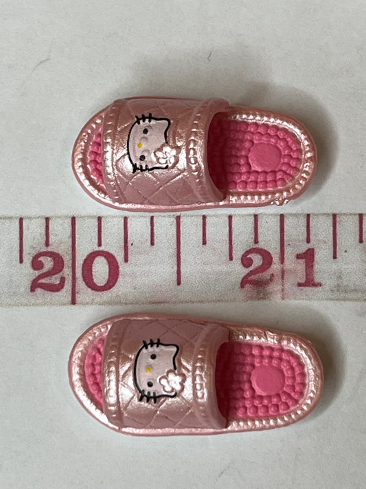 Pink kitty slippers set