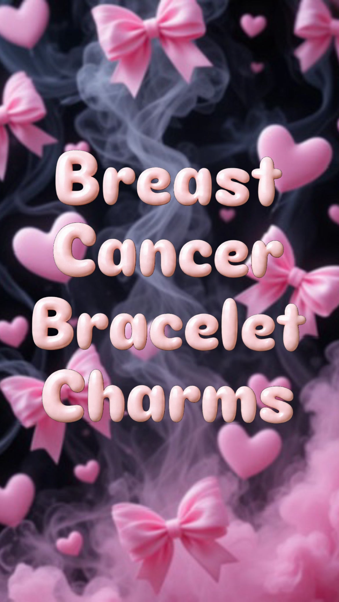 Breast cancer bracelet charms