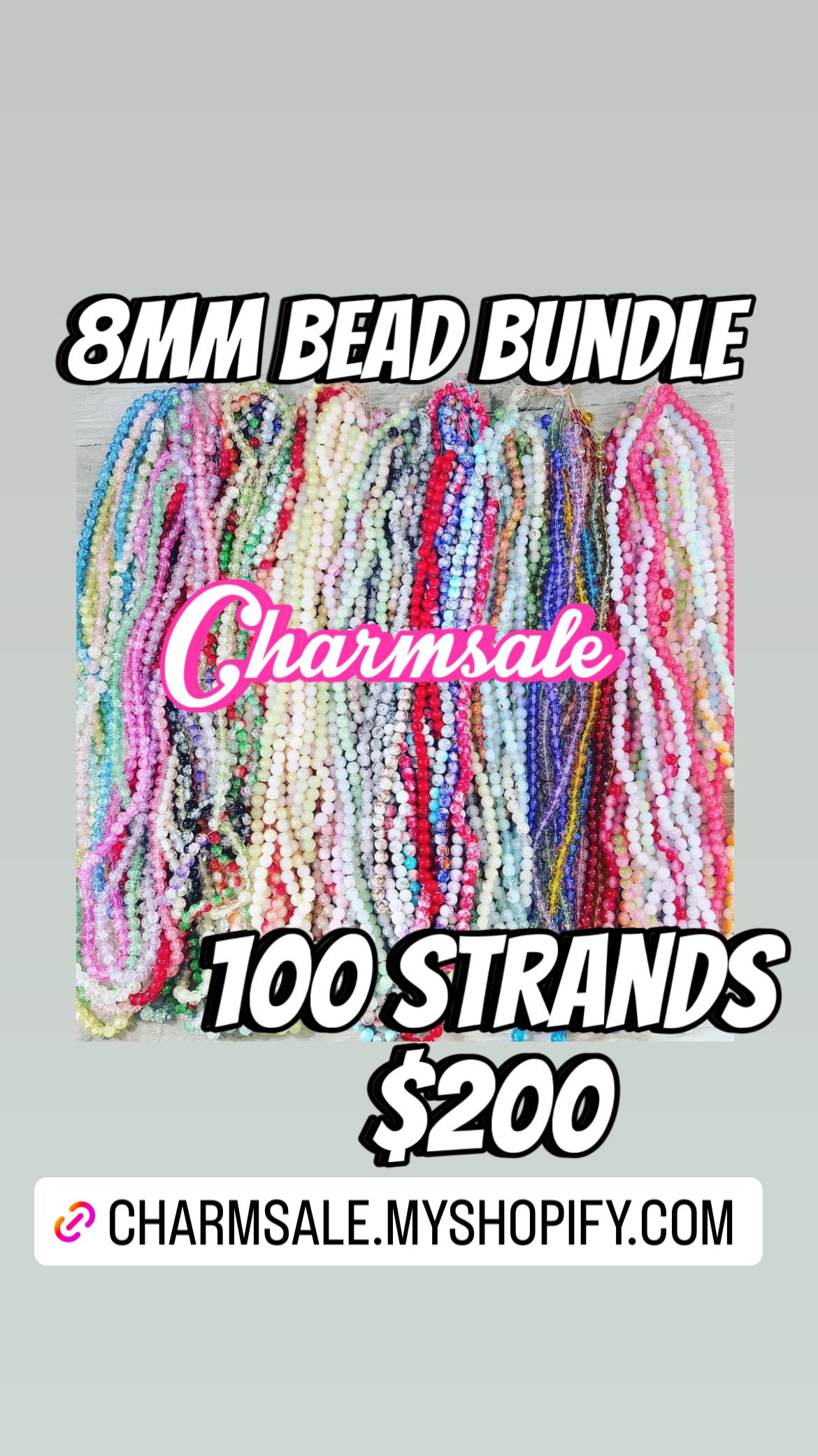 100 Strands 8mm glass beads $200