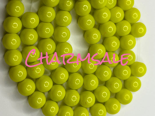 8mm yellow glass beads