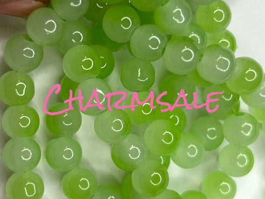 8mm Green ombré glass beads