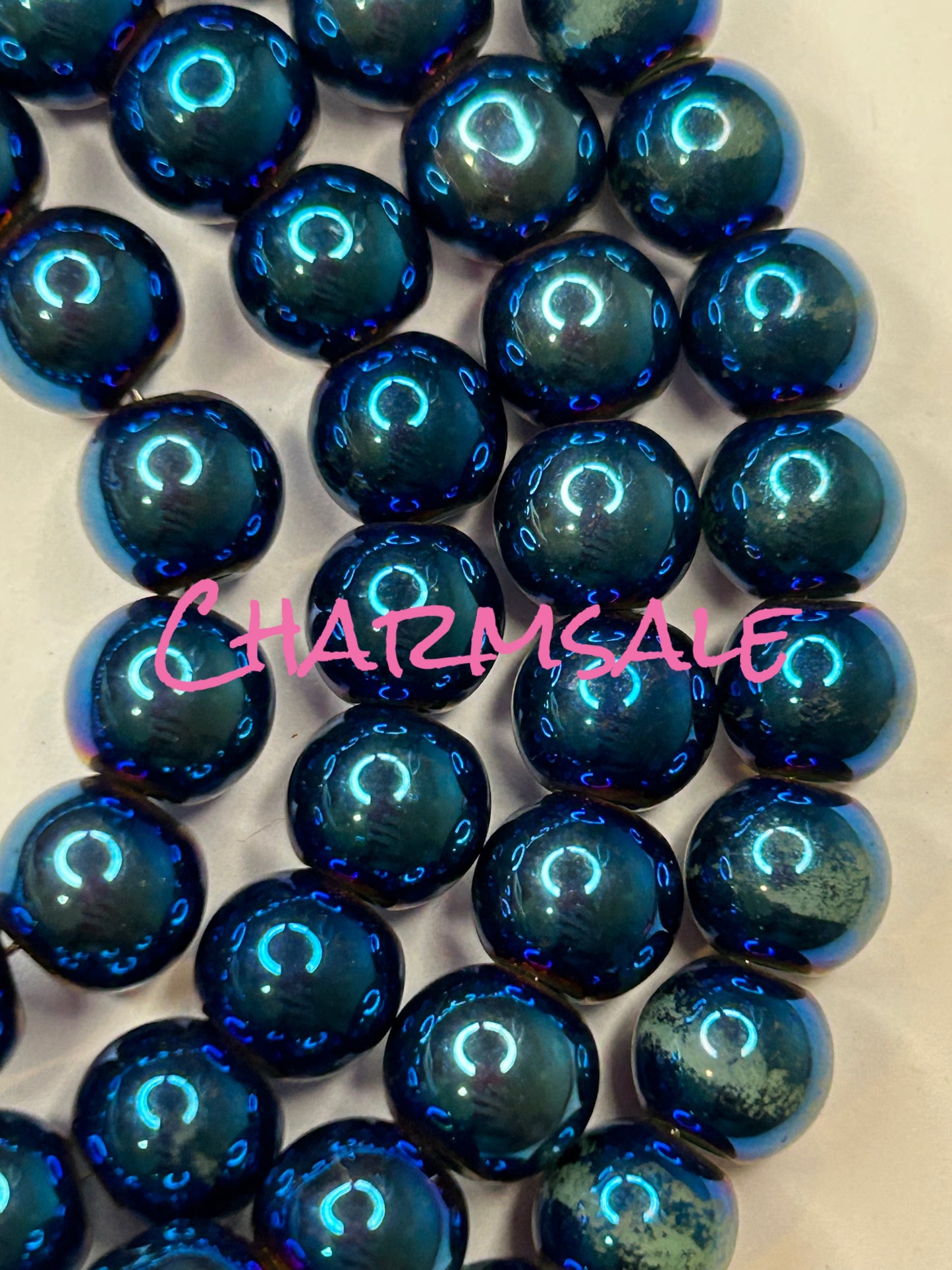 8mm Royal blue glass beads