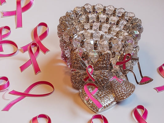 Breast cancer awareness bracelet set