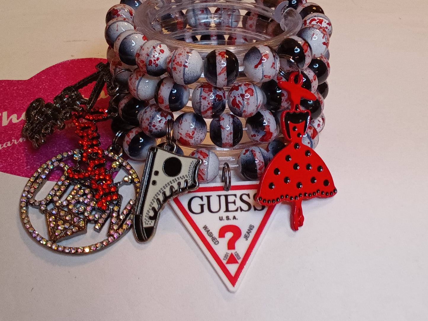 Red splat bracelet set