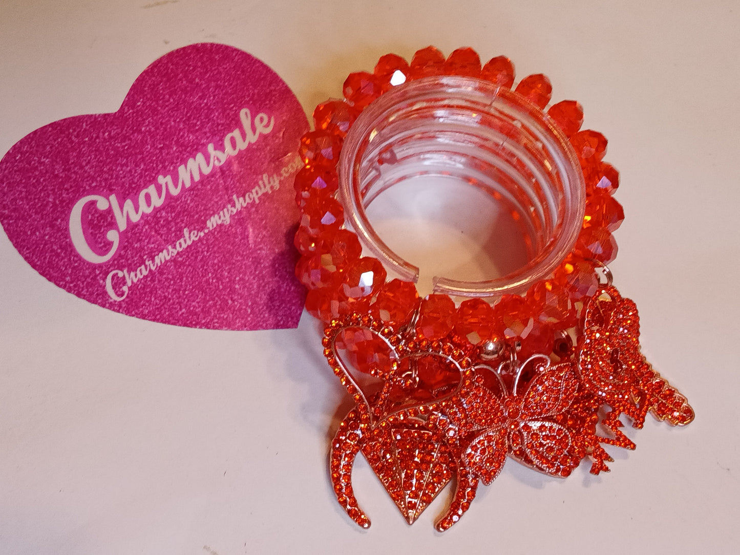 Orange Bling Bracelet Set