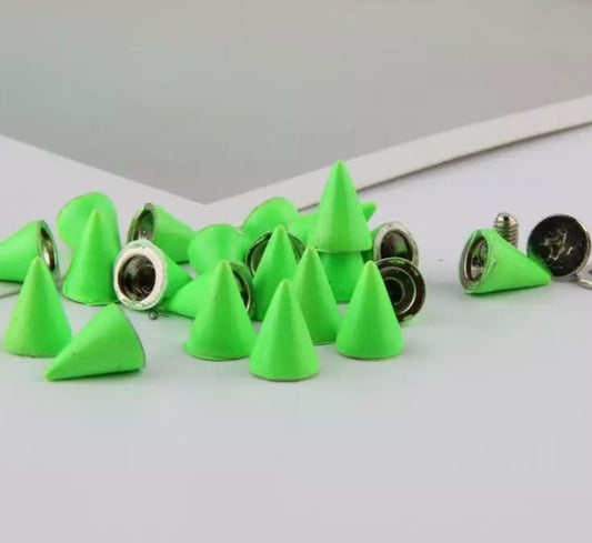 Lime green screw back spikes