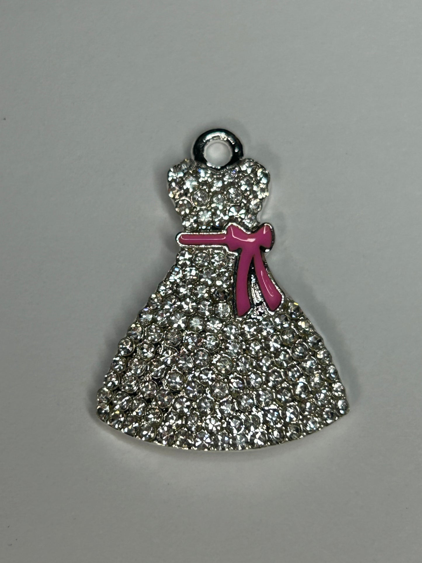 Breast cancer bracelet charm (silver)