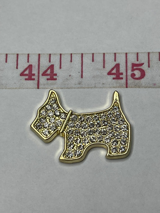 Bling dog flat back charm