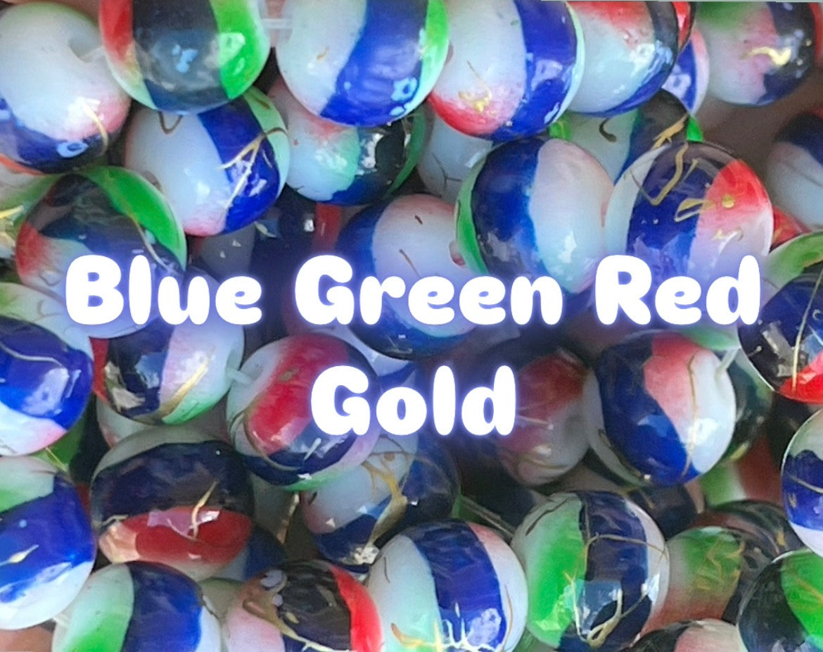 Striped Beads 10mm Glass beads