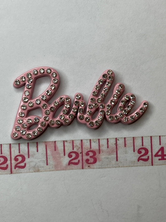 Cursive bling metal flat back charms