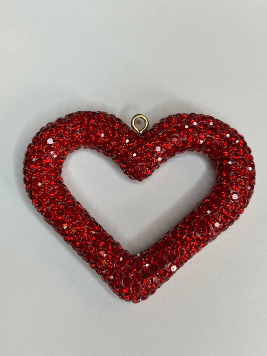 Big red bling heart charm