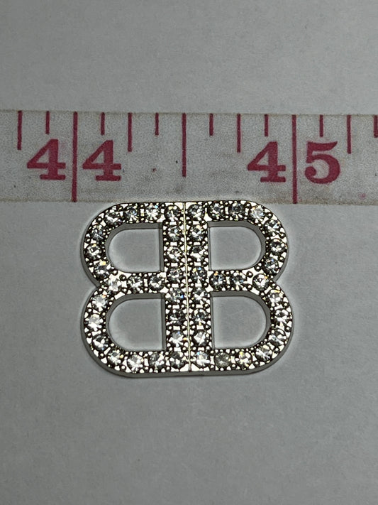 Silver bling B’s flat back junk charms