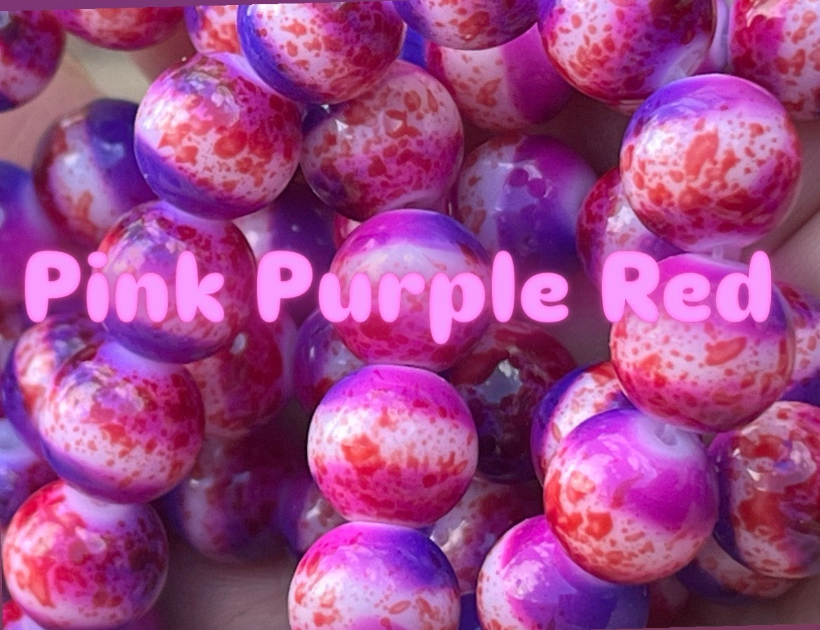 Striped Beads 10mm Glass beads