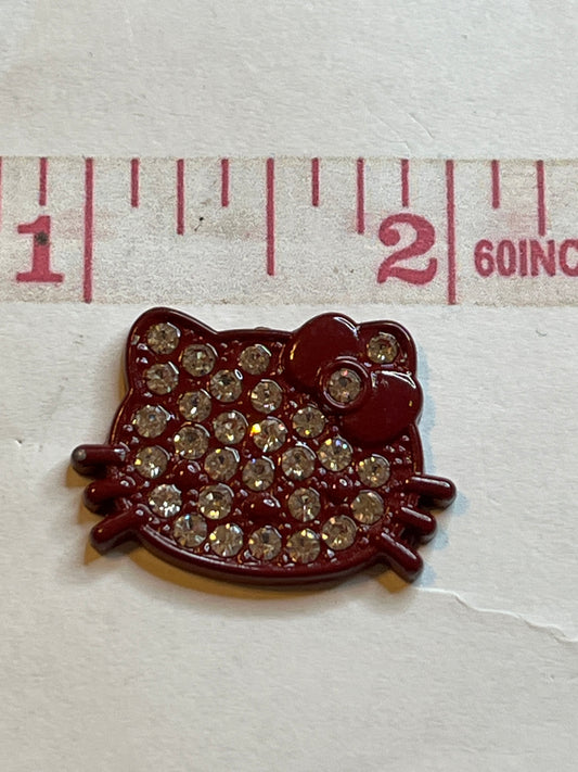 Playing burgundy kitty flat charm