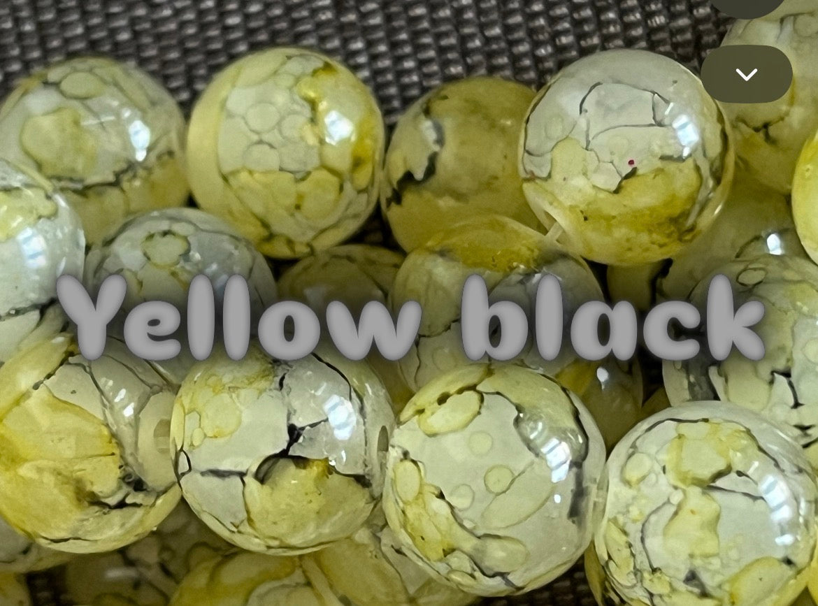 Marble 10mm glass beads