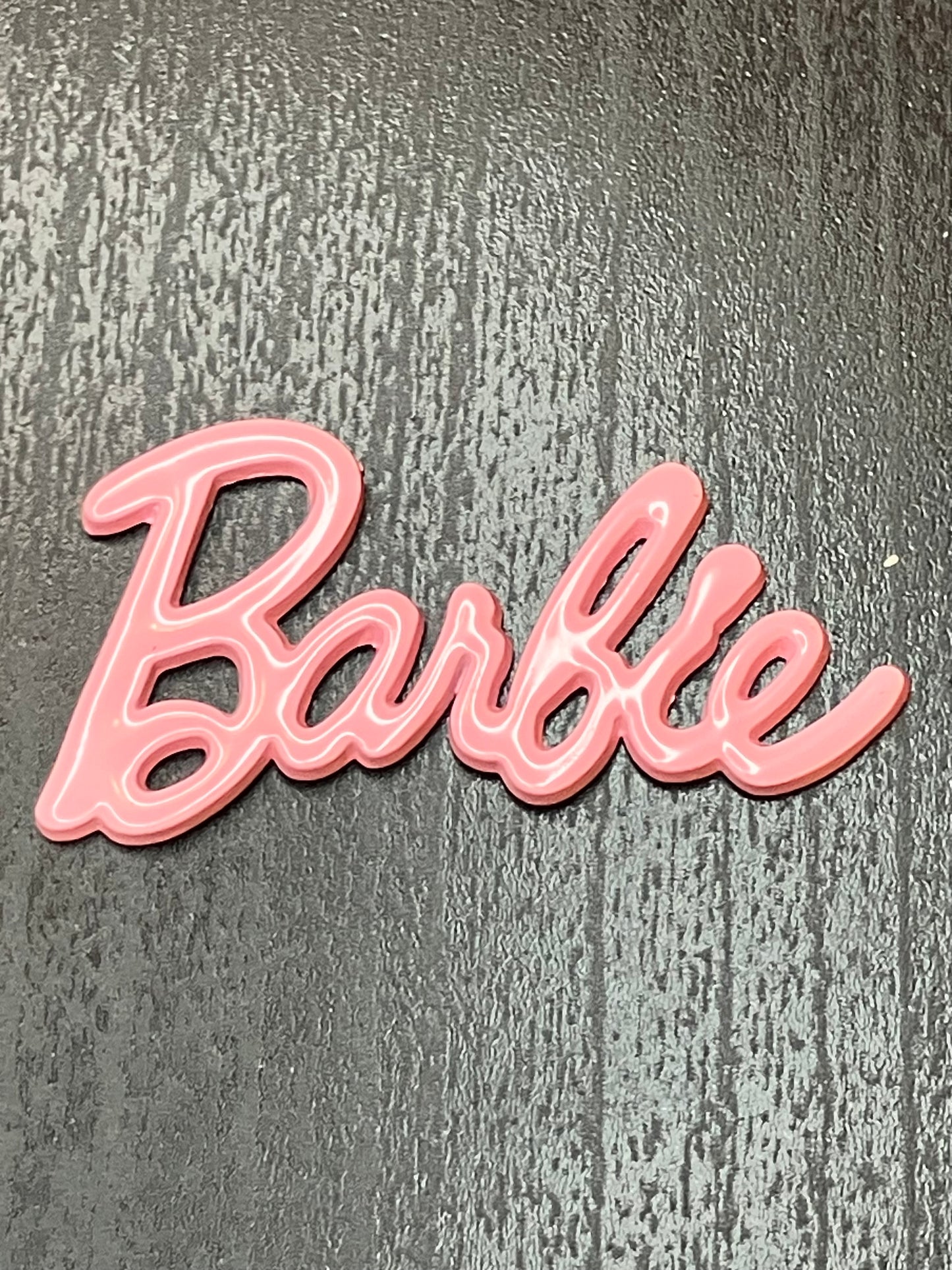 Big pink flat back metal charm