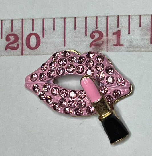 Bling lips lipstick flat back charm