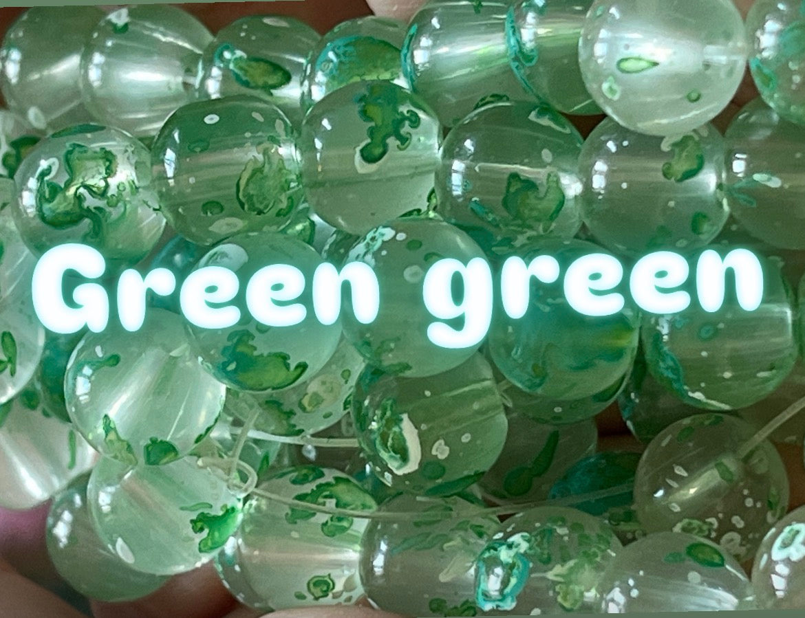 Marble 10mm glass beads