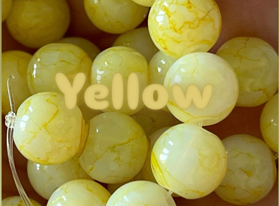Marble 10mm glass beads