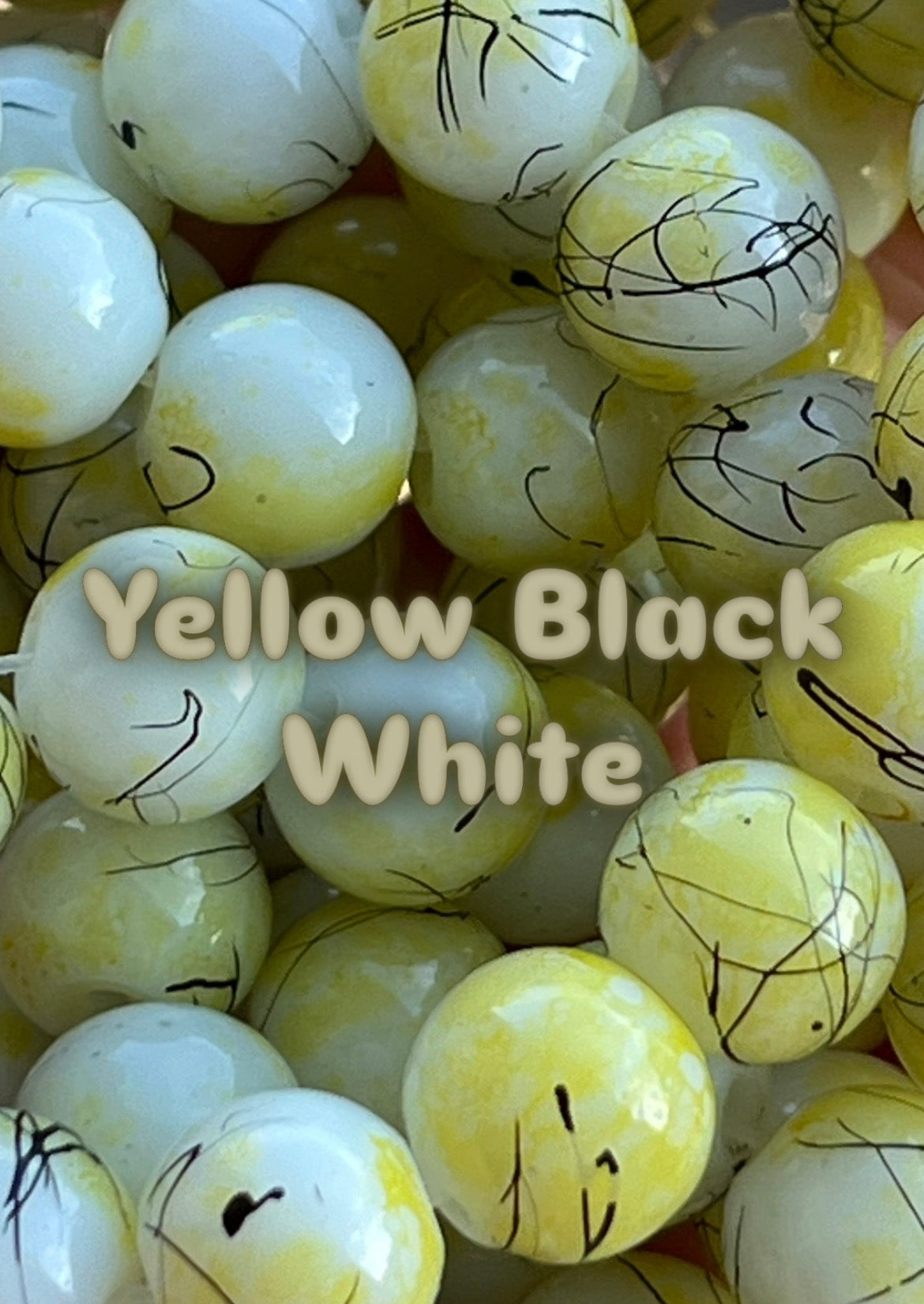 Marble 10mm glass beads
