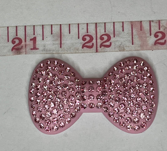 Pink bling bow flat back charm
