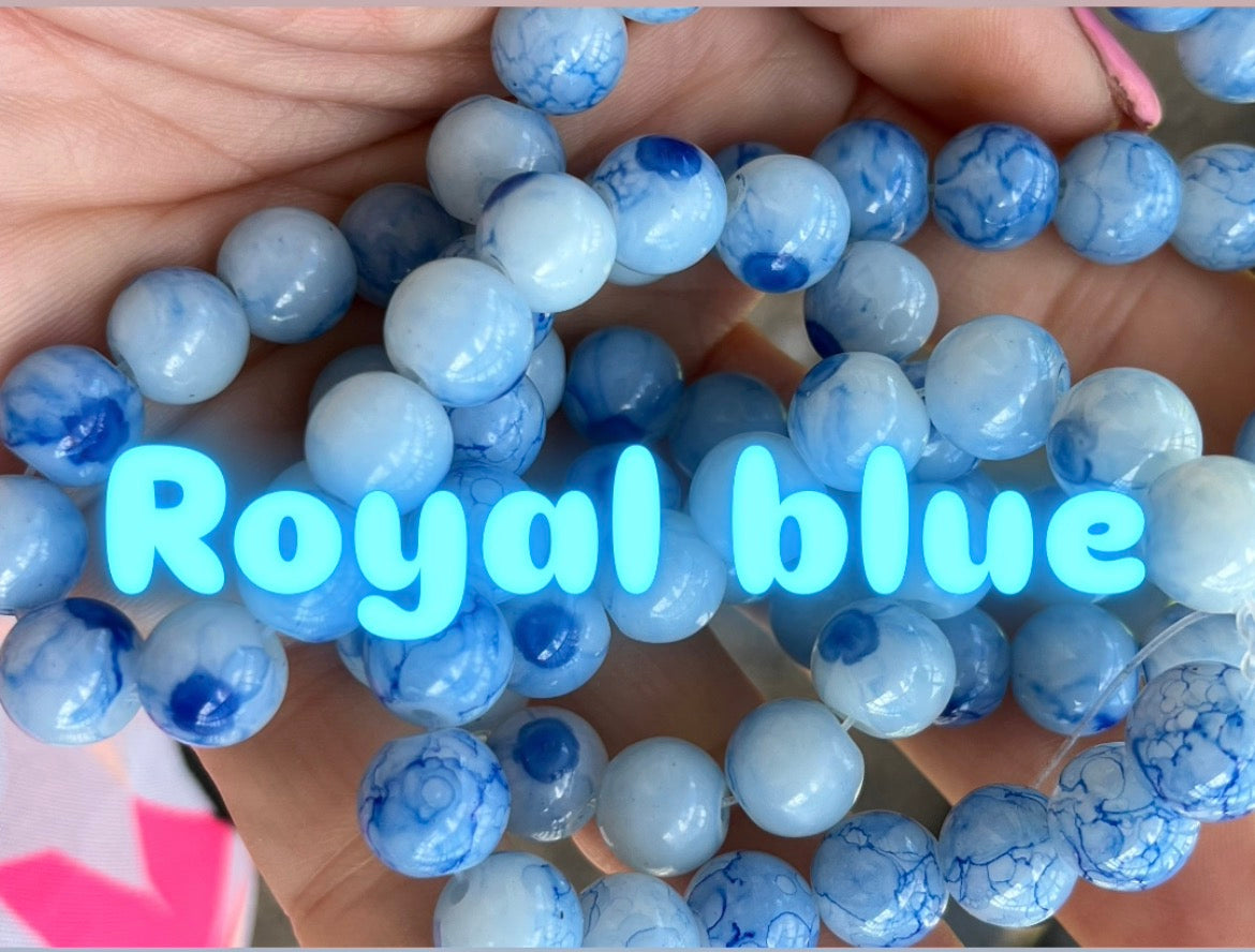 Marble 10mm glass beads