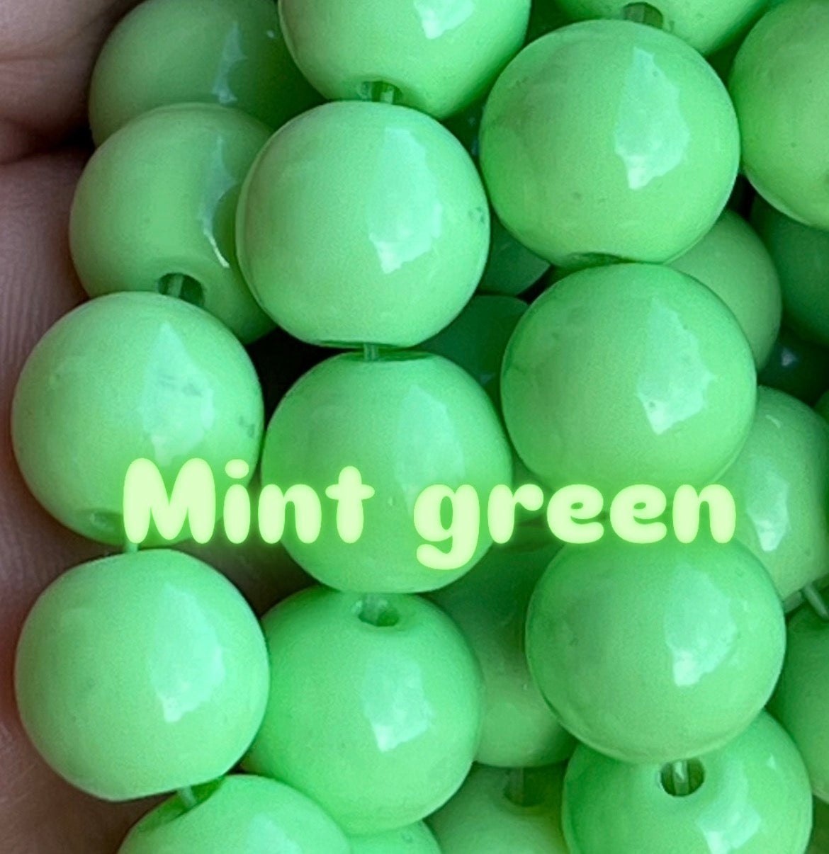 Solid color 10mm glass beads