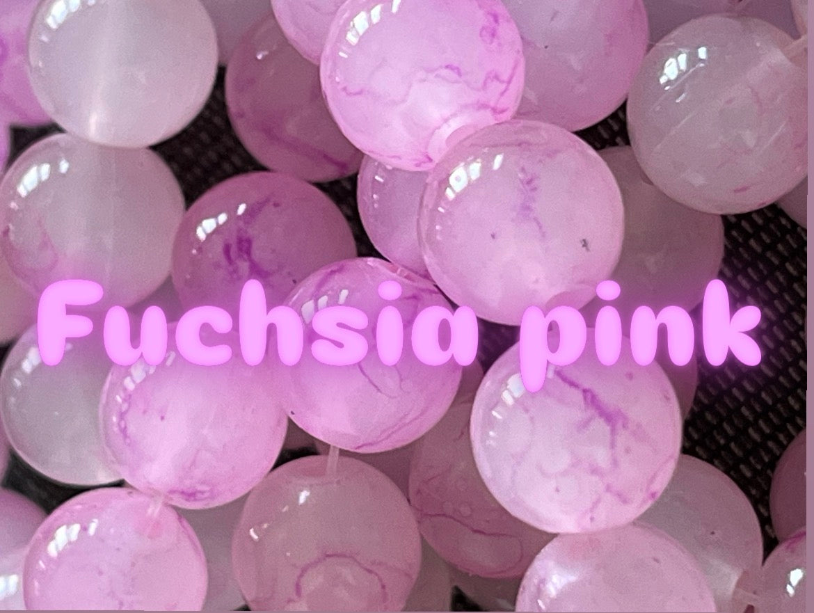 Marble 10mm glass beads