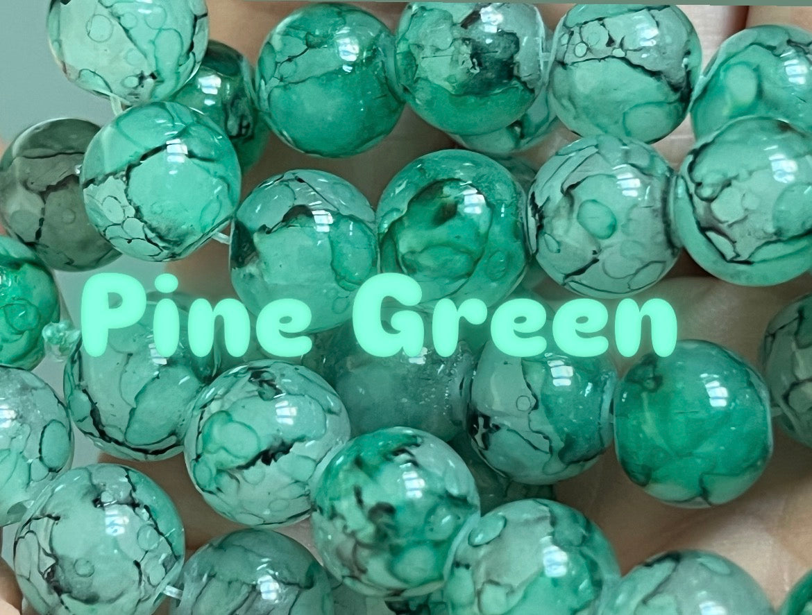 Marble 10mm glass beads