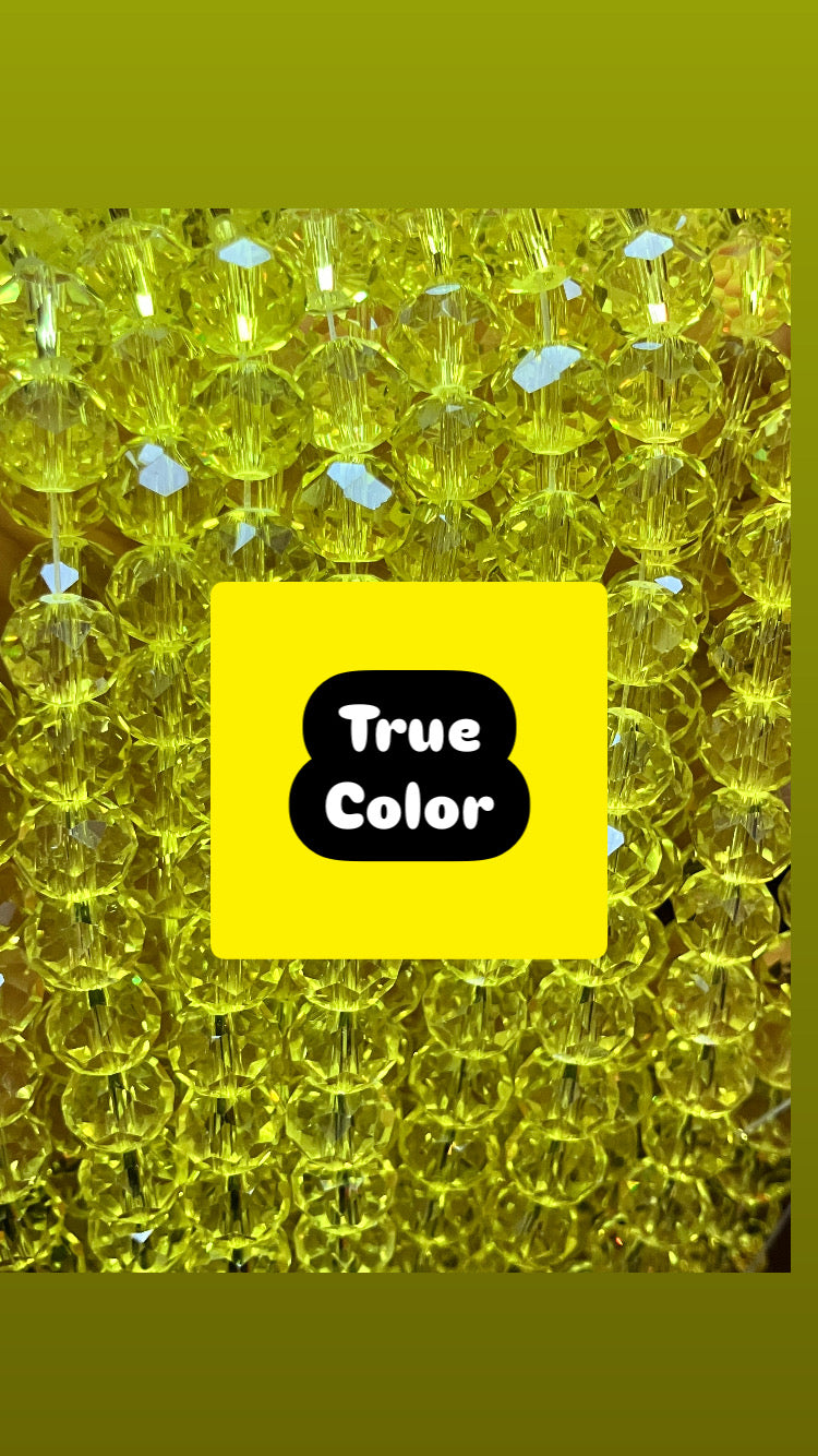Rondelle faceted  Canary yellow 10 mm glass beads
