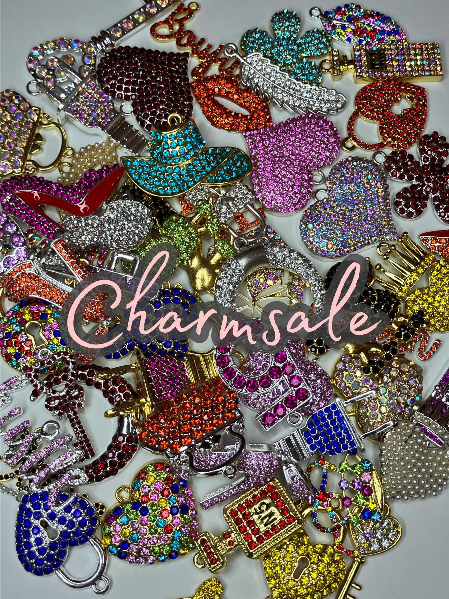 1 piece $1 Fashion color bling silver and gold bracelet charms