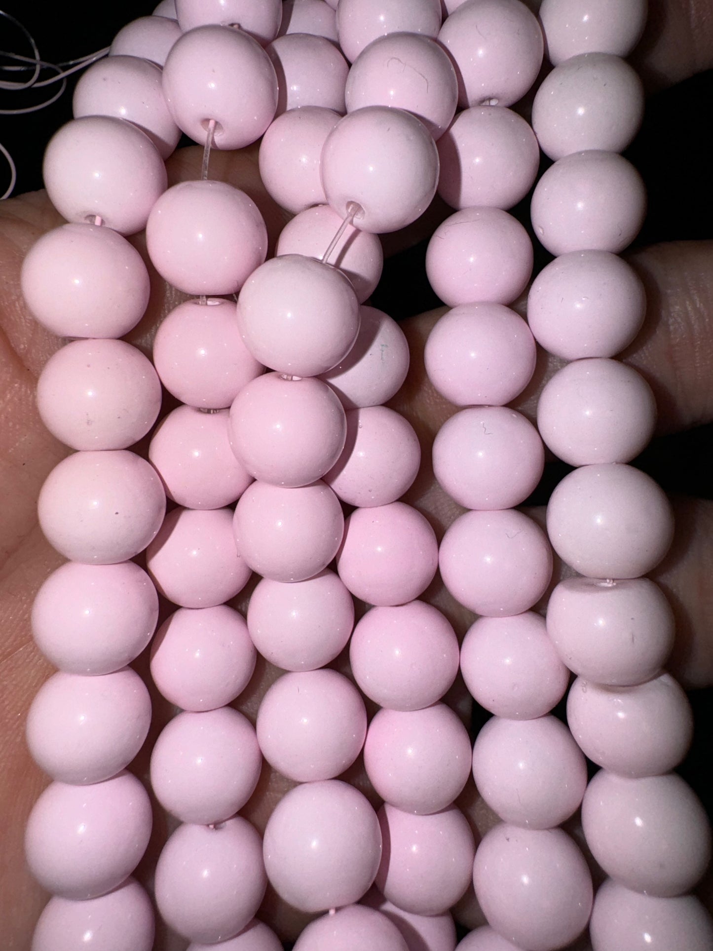 10mm Baby pink glass beads